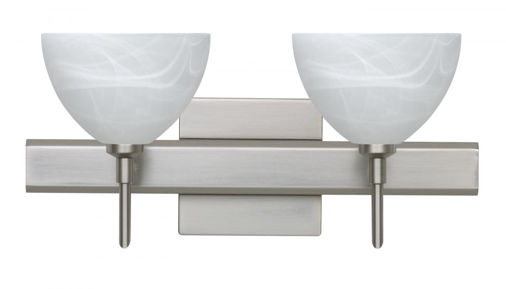 Besa Wall With Sq Canopy Brella Satin Nickel Marble 2x40W G9