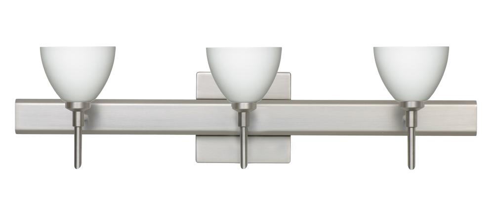 Besa Divi Wall With SQ Canopy 3SW Opal Matte Satin Nickel 3x40W G9