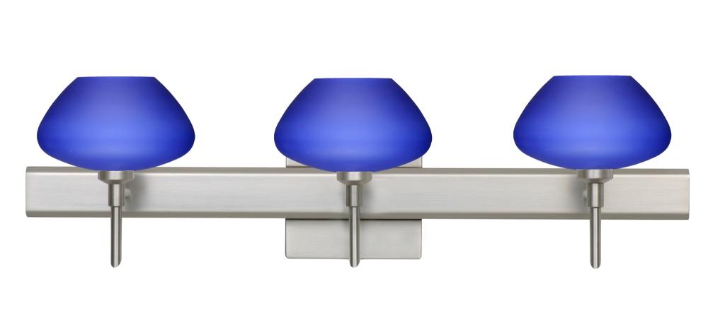 Besa Wall With SQ Canopy Peri Satin Nickel Blue Matte 3x40W G9