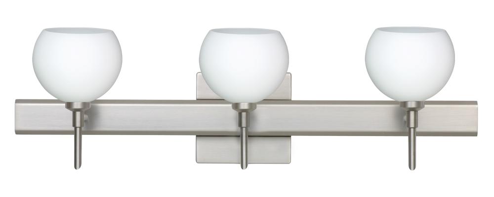 Besa Wall With SQ Canopy Palla 5 Satin Nickel Opal Matte 3x40W G9