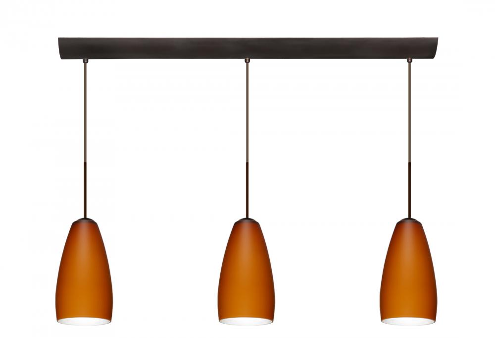 Besa Pendant Chrissy Bronze Amber Matte 3x50W B10 Med