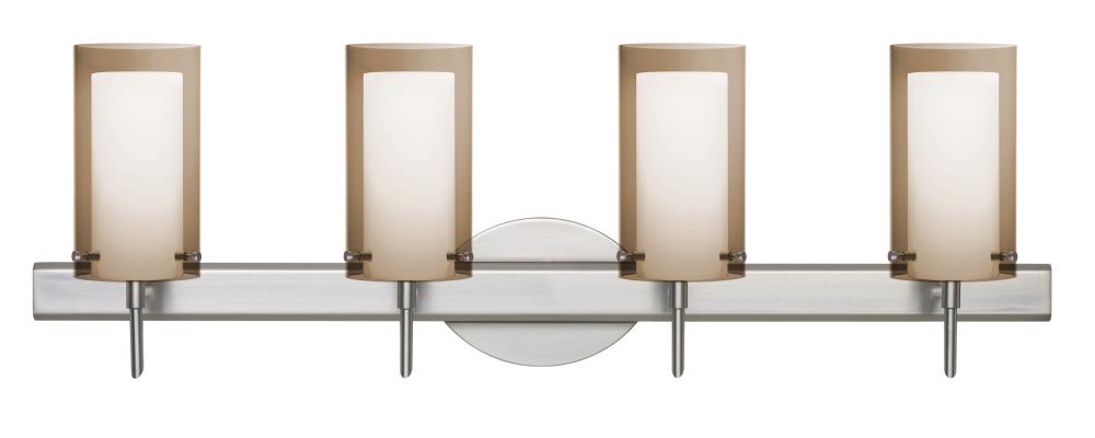 Besa Pahu 4 Wall 4SW Transparent Smoke/Opal Satin Nickel 4x5W LED