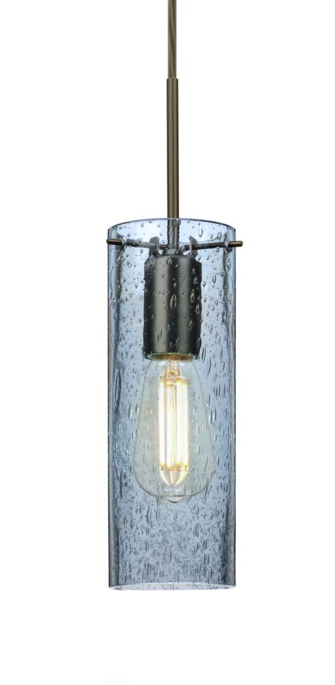 Besa, Juni 10 Pendant For Multiport Canopy, Blue Bubble, Bronze, 1x4W LED Filament