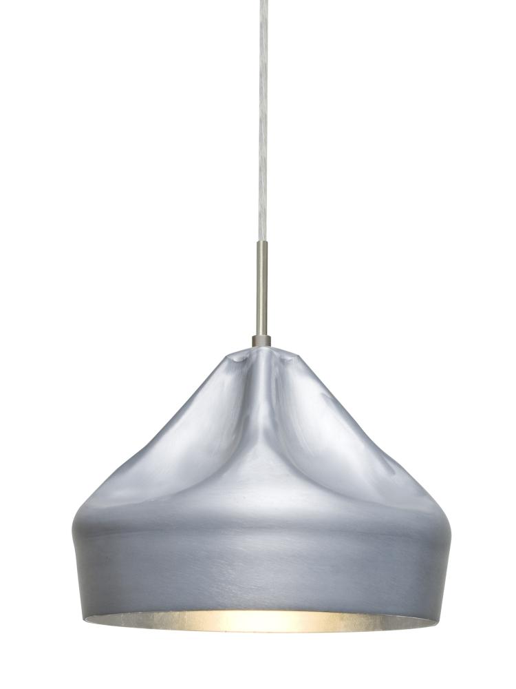 Besa Lotus Pendant For Multiport Canopy, Satin Nickel Finish, 1x60W Medium Base