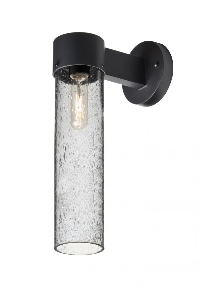 Besa, Juni 16 Outdoor Sconce, Clear Bubble, Black Finish, 1x60W Medium Base