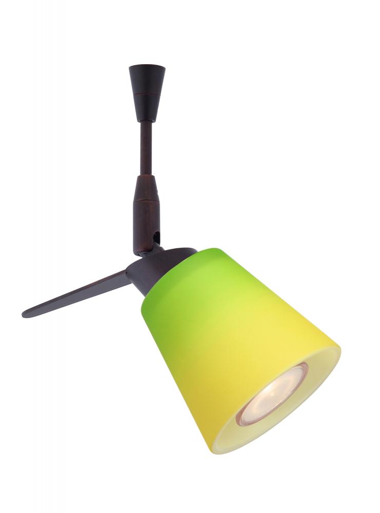 Besa Spotlight With 12" Stem Canto 3 Bronze Bicolor Green/Yellow 1x35W Halogen Mr11