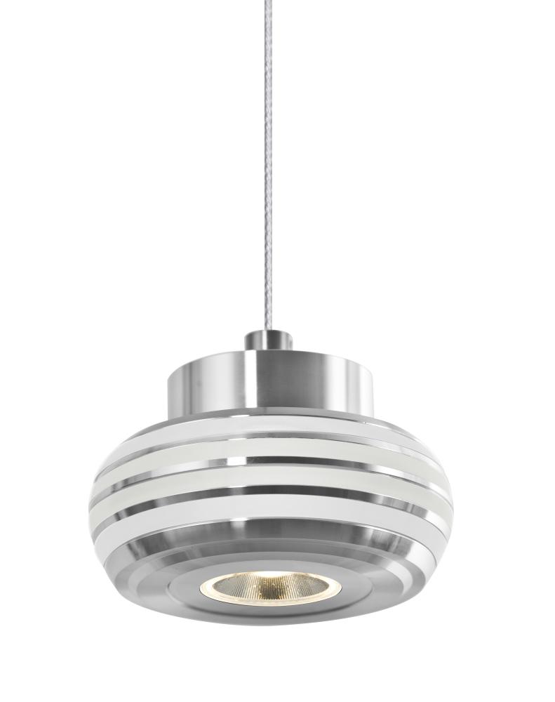 Besa, Flower Cord Pendant For Multiport Canopy, Frost/Clear, Satin Nickel Finish, 1x3