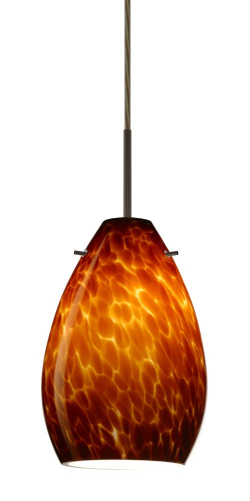 Besa Pera 6 Pendant Bronze Amber Cloud 1x40W Halogen