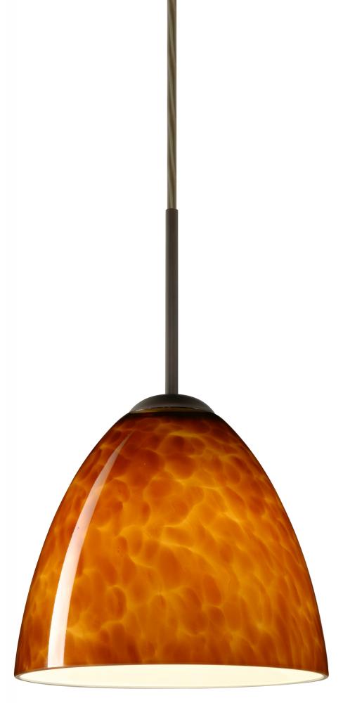 Besa Vila LED Pendant 1JC Amber Cloud Bronze 1x10W GU-24 LED