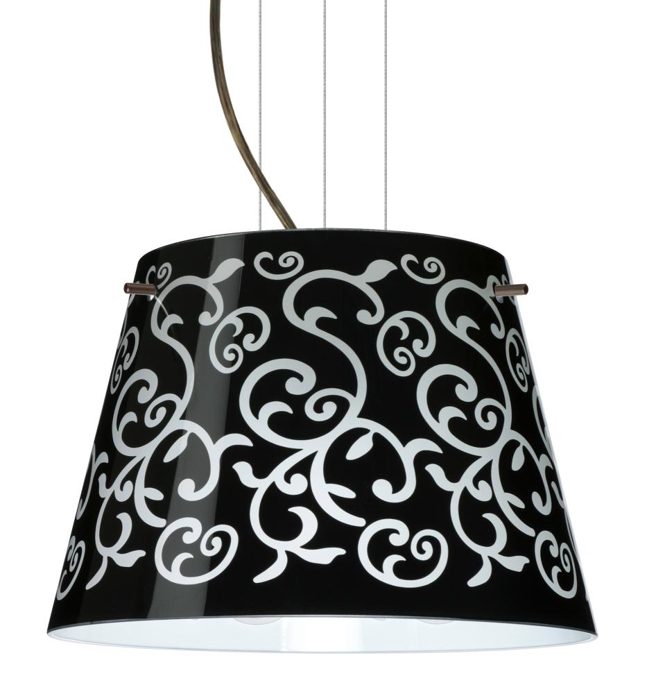 Besa Amelia 12 LED Pendant 1KG Black Damask Bronze 1x11W LED