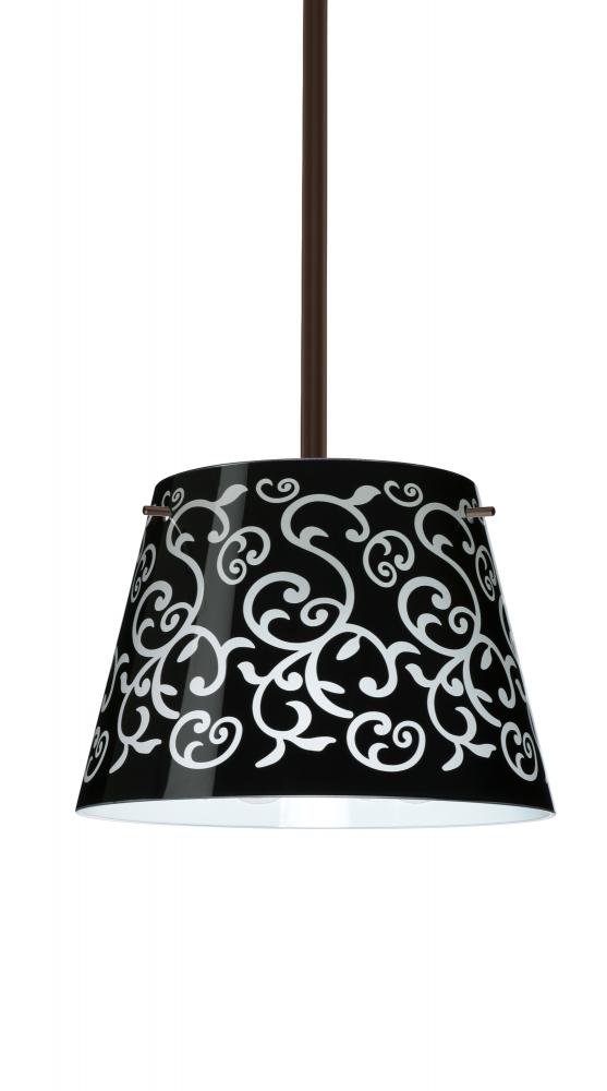 Besa Amelia 12 LED Pendant 1TT Black Damask Bronze 1x11W LED