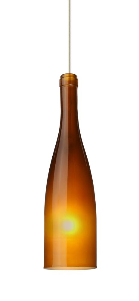 Besa Pendant Botella 10 Satin Nickel Amber Frost 1x35W Halogen