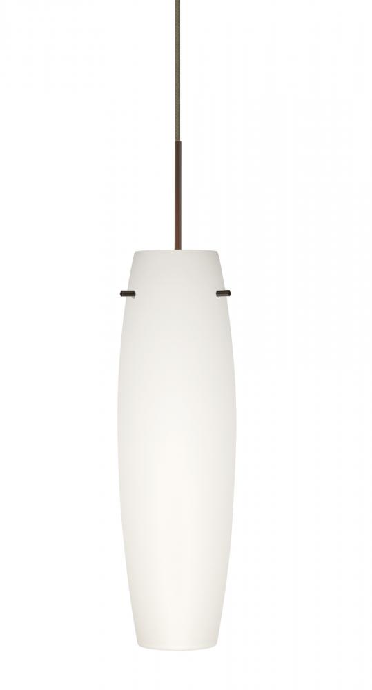 Besa Tu Tu Pendant, Opal Matte, Bronze, 1x5W LED