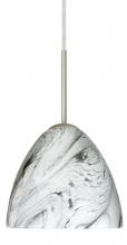 Besa Lighting 1BC-7572MG-SN - Besa Sasha Pendant Satin Nickel Marble Grigio 1x50W Candelabra