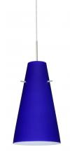 Besa Lighting 1JC-4124CM-SN - Besa Cierro Pendant Satin Nickel Cobalt Blue Matte 1x100W Medium Base