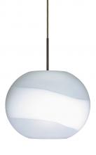 Besa Lighting 1JC-477699-BR - Besa Pendant Luna Bronze Opal Frost 1x100W Medium Base