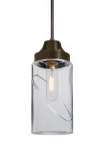 Besa Lighting 1JC-BLINKCL-BR - Besa, Blink Cord Pendant, Clear, Bronze Finish, 1x60W Medium Base