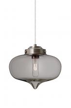 Besa Lighting 1JC-MIRASM-SN - Besa Mira Pendant Satin Nickel Smoke 1x60W T10