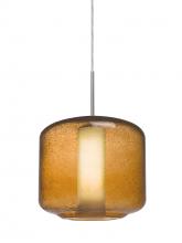 Besa Lighting 1JC-NILES10AO-SN - Besa Niles 10 Pendant, Amber Bubble/Opal, Satin Nickel Finish, 1x60W Medium Base T10