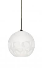 Besa Lighting 1JC-ROCKYWH-LED-BR - Besa, Rocky Cord Pendant, White, Bronze Finish, 1x9W LED