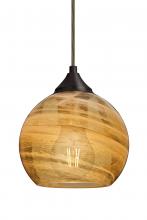 Besa Lighting 1JT-JILLYAM-EDIL-BR - Besa, Jilly Cord Pendant, Vapor Amber, Bronze Finish, 1x5W LED Filament