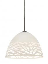 Besa Lighting 1JT-KIEVWH-BR - Besa Kiev Pendant, White, Bronze Finish, 1x60W Medium Base