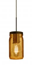 Besa Lighting 1JT-MILO4AM-EDIL-BR - Besa Pendant Milo 4 Bronze Amber 1x5W LED Filament