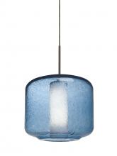 Besa Lighting 1JT-NILES10BO-BR - Besa Niles 10 Pendant, Blue Bubble/Opal, Bronze Finish, 1x60W Medium Base T10