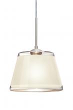 Besa Lighting 1JT-PIC9WH-LED-SN - Besa Pendant Pica 9 Satin Nickel White Sand 1x9W LED