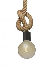 Besa Lighting 1JT-SOLO-EDIL-BK - Besa Solo Rope Pendant, Black, 1x4W LED Filament