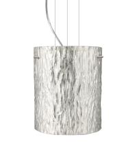 Besa Lighting 1KG-4006SS-SN - Besa Pendant Tamburo 8 Satin Nickel Stone Silver Foil 1x100W Medium Base