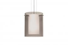 Besa Lighting 1KG-S00607-SN - Besa Pendant Pahu 8 Satin Nickel Transparent Smoke/Opal 1x100W Medium Base