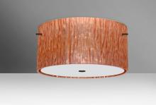 Besa Lighting 1KM-4008CS-BR - Besa Ceiling Tamburo 16 Bronze Stone Copper Foil 3x60W Medium Base