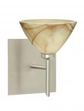 Besa Lighting 1SW-174383-SN-SQ - Besa Wall With SQ Canopy Domi Satin Nickel Mocha 1x40W G9