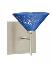 Besa Lighting 1SW-282484-LED-SN-SQ - Besa Wall With SQ Canopy Kona Satin Nickel Blue Starpoint 1x5W LED