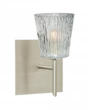 Besa Lighting 1SW-512500-SN-SQ - Besa Wall With SQ Canopy Nico 4 Satin Nickel Clear Stone 1x40W G9