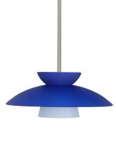  1TT-451323-LED-SN - Besa Trilo 15 Pendant Blue Matte Satin Nickel 1x9W LED