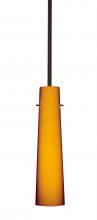 Besa Lighting 1TT-567480-BR - Besa Camino Stem Pendant Bronze Amber Matte 1x40W Halogen