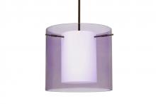 Besa Lighting 1TT-A18407-BR - Besa Stem Pendant Pahu 12 Bronze Transparent Amethyst 1x100W Medium Base