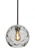 Besa Lighting 1TT-BOMYCL-EDIL-BR - Besa Bombay Cord Pendant, Clear, Bronze Finish, 1x8W LED Filament