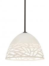 Besa Lighting 1TT-KIEVWH-BR - Besa Kiev Stem Pendant, White, Bronze Finish, 1x60W Medium Base