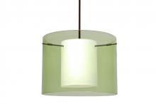 Besa Lighting 1TT-L00707-BR - Besa Stem Pendant Pahu 16 Bronze Transparent Olive/Opal 1x150W Medium Base A21