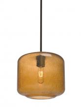 Besa Lighting 1TT-NILES10AM-BR - Besa Niles 10 Pendant, Amber Bubble, Bronze Finish, 1x60W Medium Base T10