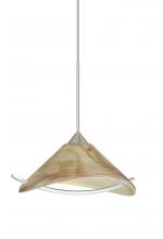 Besa Lighting 1XC-181305-LED-SN - Besa Pendant Hoppi Satin Nickel Mocha/Clear 1x3W LED