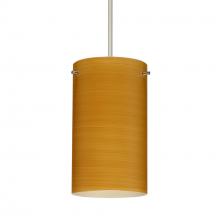 Besa Lighting 1XC-4404OK-SN-277-DIM010 - Besa Stilo 7 Pendant Satin Nickel Oak 1x50W Halogen, 277V, 0-10V Dimming