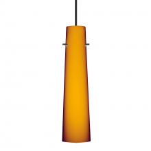 Besa Lighting 1XC-567480-BK-277-DIM010 - Besa Camino Pendant Black Amber Matte 1x50W Halogen, 277V, 0-10V Dimming