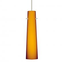 Besa Lighting 1XC-567480-SN-277-DIM010 - Besa Camino Pendant Satin Nickel Amber Matte 1x50W Halogen, 277V, 0-10V Dimming