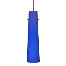 Besa Lighting 1XC-5674CM-LED-BR-L - Besa Camino Pendant Bronze Cobalt Blue Matte 1x50W Halogen, 15Ft. Cord