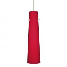 Besa Lighting 1XC-5674RM-LED-SN-L - Besa Camino Pendant Satin Nickel Ruby Matte 1x50W Halogen, 15Ft. Cord