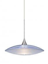 Besa Lighting 1XC-6294BL-SN - Besa Pendant Spazio Satin Nickel Blue/Frost 1x50W Halogen